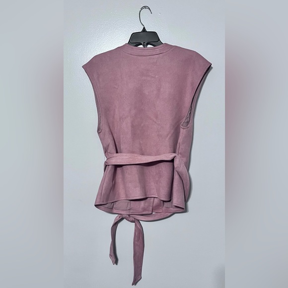 Rye Grass Desert Rose New Small Faux Suede Vest - Picture 2 of 6